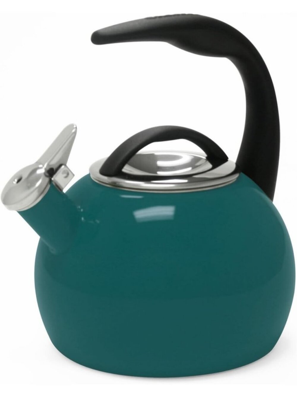 Whistling Tea Kettle, 2 Quart Enamel on Steel, Tidal Teal, Kitchen Essential